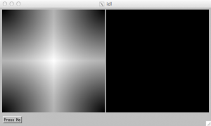 DG체계의 그래픽창 두 개로 이루어진 GUI의 모습
